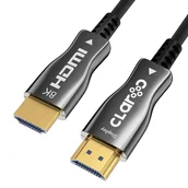 Kable - Claroc Kabel optyczny HDMI 2.1 w oplocie AOC 8K@60Hz, 4K@120Hz 10 m - miniaturka - grafika 1