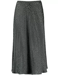 Spódnice - Taifun Damska spódnica o linii A z żakardowym wzorem, długa szeroka, spódnica o linii A, nadruk zwierzęcy, długość do łydek, Coal Grey, 44 - grafika 1