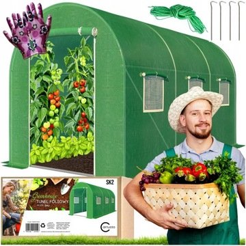 Carruzzo Tunel Foliowy Ogrodowy Szklarnia Wzmocniony Uv 5 szklarnia 6 m2