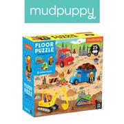 Puzzle - Mudpuppy Puzzle podłogowe Plac budowy z unikalnymi kształtami 25 elementów 2+ - miniaturka - grafika 1