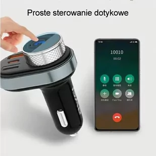 AWEI zestaw głośnomówiący C-843 z transmiterem FM, Bluetooth 5.0, MP3, 1xUSB+1xUSB-C czarny/black - Ładowarki do telefonów - miniaturka - grafika 5