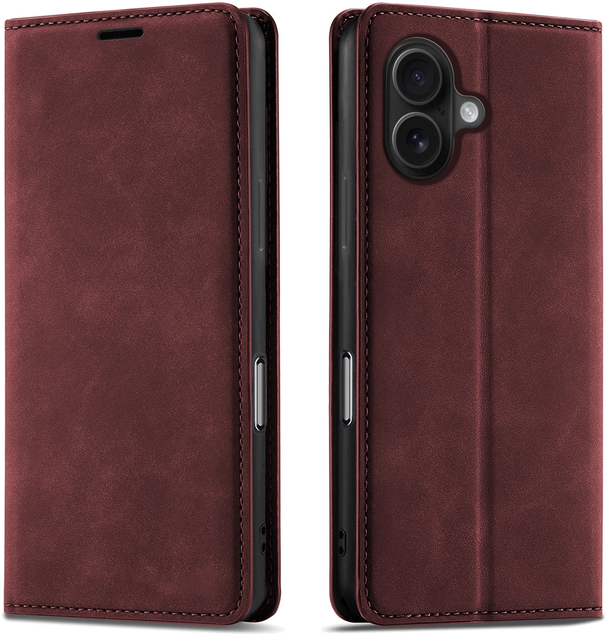 krainaGSM Etui Z Klapką Do Iphone 17 Zamykamne Magnetyczne Skórzane + Szkło 9H