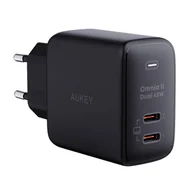 Ładowarki do telefonów - Ładowarka sieciowa Aukey PA-B4T, 2xUSB-C, 45W (czarna) - miniaturka - grafika 1