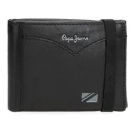 Portfele - Pepe Jeans Kurtka Portfel z elastyczną taśmą Czarny 11,5x8,5x1 cm Skóra by Joumma Bags, Czarny (Black), Talla única, Portfel z elastyczną tasiemką - miniaturka - grafika 1