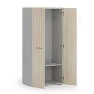 Szafy biurowe - Szafa ubraniowa biurowa PRIMO GRAY, 1 półka, drążek do szafy, 1781 x 800 x 500 mm, szary/dąb naturalny - miniaturka - grafika 1
