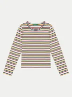 Bluzki damskie - United Colors Of Benetton Bluzka 3XMLC10JJ Kolorowy Slim Fit - miniaturka - grafika 1