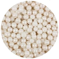 Dodatki do ciast w proszku - POSYPKA PEREŁKI CUKROWE białe perłowe 4mm 50g - miniaturka - grafika 1