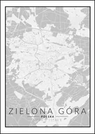 Plakaty - Galeria Plakatu, Plakat, Zielona Góra Mapa Czarno Biała, 40x60 cm - miniaturka - grafika 1