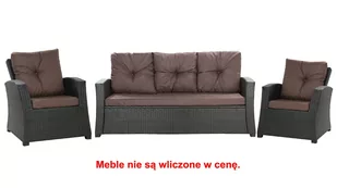 Komplet Poduszek Ogrodowych Na Meble Z Rattanu; Zestaw 5- Osobowy: Kanapa+ Fotele (2Szt.)/ Wodoodporne Pikowane Poduszki Ogrodowe, Kolor Brązowy - Poduszki ogrodowe - miniaturka - grafika 1