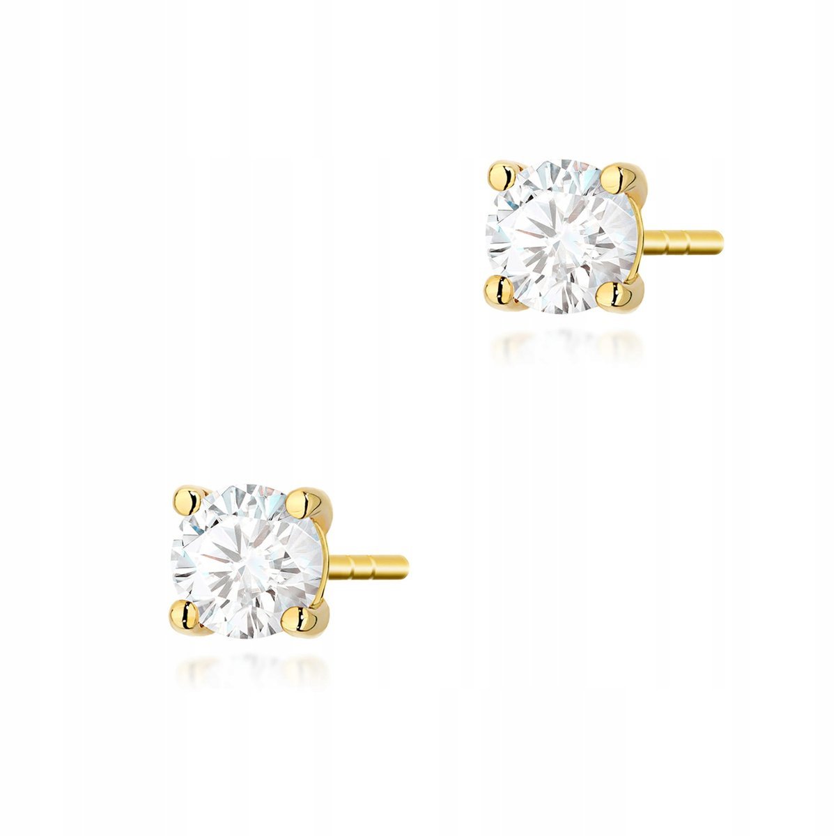 Złote kolczyki 585 Diamenty 2 x 0.40ct na walentynki z diamentami 1.5g