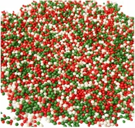 Dodatki do ciast w proszku - Posypka na tort Boże Narodzenie ozdoby na tort święta zielony czerwony 30g - miniaturka - grafika 1