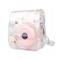Akcesoria fotograficzne - Instax-FUJIFILM, pokrowiec do aparatu, Instax Mini 11 / przezroczysty, cekiny różowe - miniaturka - grafika 1
