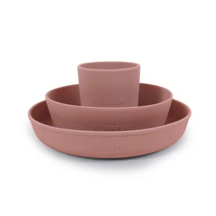 Filibabba Silikonowy zestaw obiadowy Rose - Łamigłówki - miniaturka - grafika 1