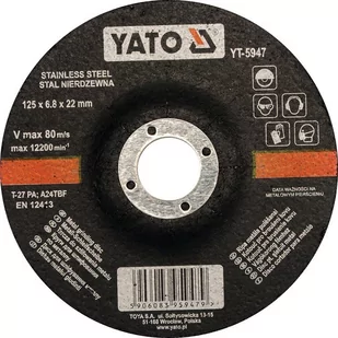 Yato Tarcza do szlifowania stali nierdzewnej 125x6,8x22 mm 10szt YT-5947 - Tarcze do pił - miniaturka - grafika 2