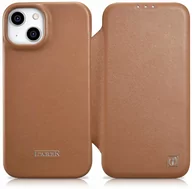 Etui i futerały do telefonów - iCarer CE Premium Leather Folio Case skórzane etui iPhone 14 Plus z klapką magnetyczne MagSafe brązowy (WMI14220715-BN) - miniaturka - grafika 1