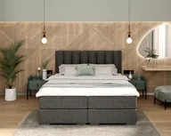 Łóżka - Łóżko kontynentalne LINCOLN materace, 2 pojemniki na pościel - 180x200 - PARIS - Dark Blue - miniaturka - grafika 1