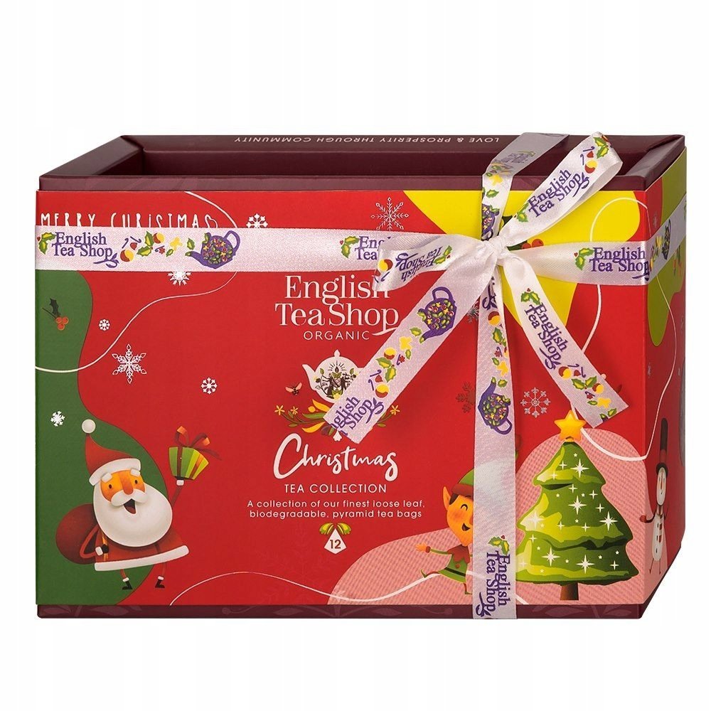 Herbata BIO English Tea ozdoby zawieszki na choinkę 12 szt WONDERS RED
