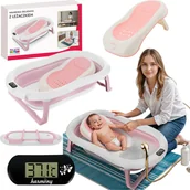 Wanienki dla dzieci - WANIENKA DZIECIĘCA Z TERMOMETREM HARMONY RÓŻOWA LEŻACZEK - miniaturka - grafika 1