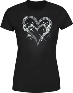 Koszulka damska z Kryształkowym Sercem Połyskująca i Stylowa T-shirt damski - Koszulki i topy damskie - miniaturka - grafika 1
