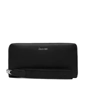 Portfele - Portfel Calvin Klein Webbing Strap Long Zip Around LV04F1174G Czarny - miniaturka - grafika 1