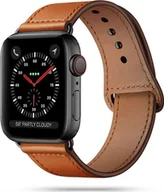 Akcesoria do smartwatchy - Tech-Protect Pasek Skórzany Leatherfit do Apple Watch 2 / 3 / 4 / 5 / 6 / SE 42/44mm Brown - miniaturka - grafika 1
