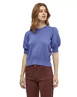 Swetry damskie - Minus Damski sweter z okrągłym dekoltem Liva z dzianiny z okrągłym rękawem, kwiat irysa, fioletowy melanż, XL, Iris Bloom Purple Melange, XL - miniaturka - grafika 1