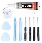 Narzędzia sieciowe - Zestaw Serwisowy Naprawa LCD Telefon Narzędzia GSM 10w1 + Klej B-7000 15ml - miniaturka - grafika 1