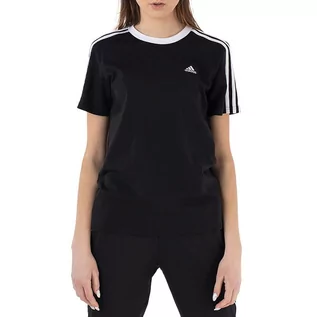 Koszulki sportowe damskie - Koszulka adidas Essentials 3-Stripes GS1379 - czarna - grafika 1