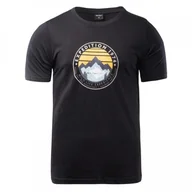 Koszulki męskie - Koszulka Męska Hi-tec Zorge Koszulka Z Krótkim Rękawem Czarny Sportowa XXL - miniaturka - grafika 1