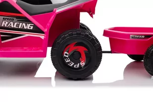 Quad Na Akumulator XMX630T Różowy Z Przyczepą - Tory, garaże, parkingi - miniaturka - grafika 6