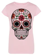 Koszulki i topy damskie - T-Shirt damski kolorowy nadruk CZASZKA r.XXL - miniaturka - grafika 1