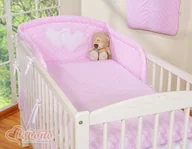 Pościel dla dzieci - Pościel 2-cz 120x90 - Serduszka białe grochy na różowym - miniaturka - grafika 1