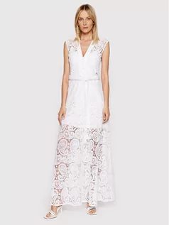 Sukienki - Guess Sukienka letnia Creta W2GK46 WEJX0 Biały Regular Fit - grafika 1