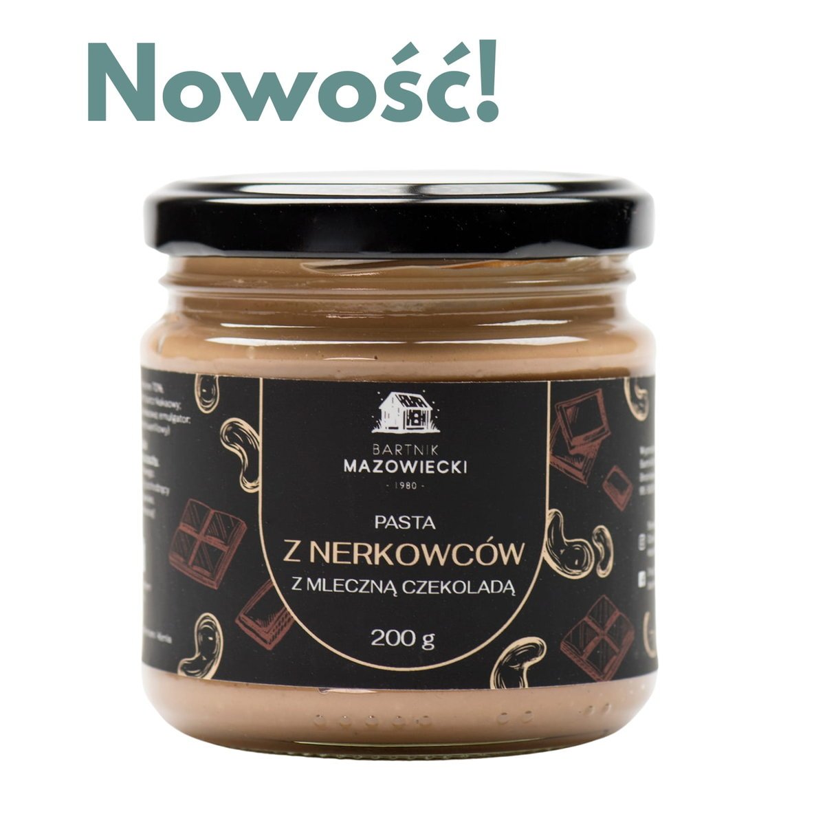 Pasta z nerkowców z mleczną czekoladą 200g / Bartnik Mazowiecki