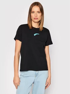 Koszulki i topy damskie - Wrangler T-Shirt High Rib W7N9D3100 Czarny Regular Fit - grafika 1