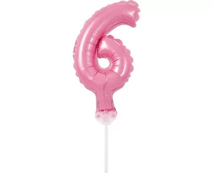 GoDan Balon foliowy "Cyfra 6 - Micro", 5", różowa BC-5RO6 - Balony i akcesoria - miniaturka - grafika 1