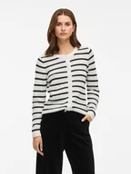Swetry damskie - Vila Kardigan "Vidalo" w kolorze biało-czarnym - miniaturka - grafika 1