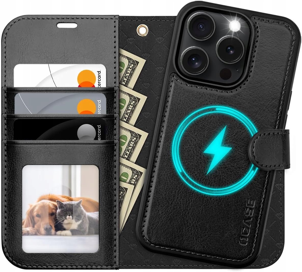 Etui 2w1 do iPhone 16 Pro – Odpinany Case z Klapka Portfel Smyczka