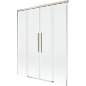 Parawany nawannowe - Mexen Rox parawan nawannowy 2-skrzydłowy rozsuwany 160 x 150 cm, transparent, nikiel szczotkowany - 8C9-160-002-97-00 - miniaturka - grafika 1