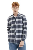 Koszule męskie - Trendyol Męska koszula granatowa, niebieska (Navy Blue Mens Slim Fit), L - miniaturka - grafika 1