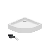 Brodziki prysznicowe - Brodzik półokrągły Cersanit Tako 80X16 cm z zintegrowaną obudową syfon w zestawie S204-044 - miniaturka - grafika 1