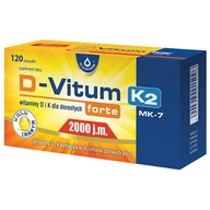 Witaminy i minerały - D-Vitum forte 2000 j.m. K2 MK-7 witaminy D i K dla dorosłych x120 kapsułek - miniaturka - grafika 1