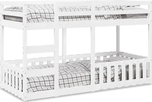 vidaXL vidaXL Łóżko piętrowe, białe, 90x200 cm, lite drewno sosnowe - Łóżka dla dzieci i młodzieży - miniaturka - grafika 1