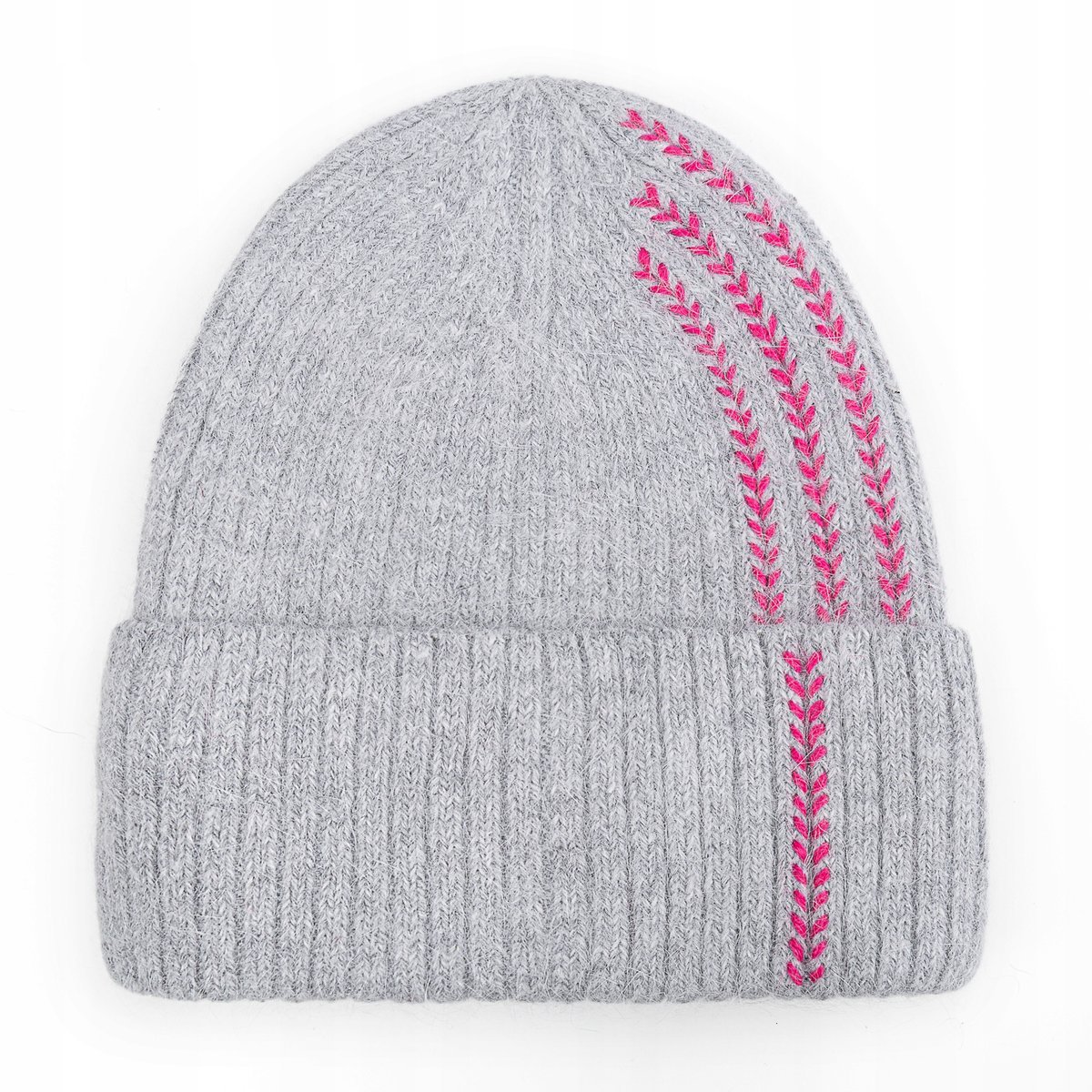 CZAPKA WEŁNIANA WEŁNA ZIMOWA NA ZIMĘ OCIEPLANA 60% Angora SZARA