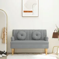 Ławki do przedpokoju - Ławka z poduszkami, jasnoszara, 113x64,5x75,5 cm, tkanina - miniaturka - grafika 1