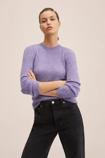 Swetry damskie - Mango sweter damski kolor turkusowy lekki z półgolfem - grafika 1