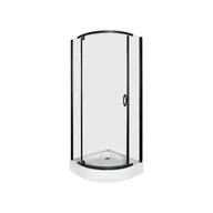 Kabiny prysznicowe - Kabina prysznicowa z brodzikiem Splash 90 BLACK czarny profil szkło 6 mm KERRA - miniaturka - grafika 1