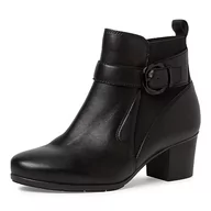 Botki damskie - Tamaris Comfort Damskie 8-85322-41 skórzane Comfort Fit, wymienna wkładka, eleganckie botki z dekoracją, czarny, 39 EU Weit - miniaturka - grafika 1