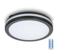 Lampy sufitowe - LED Plafon łazienkowy z czujnikiem LED/24W/230V śr. 30 cm czarny + pilot - miniaturka - grafika 1