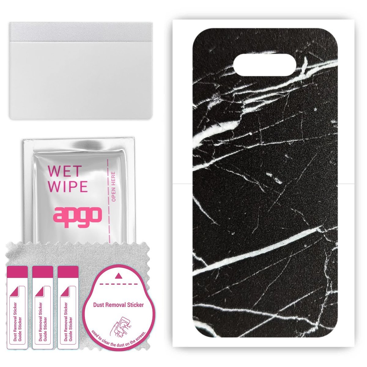 Folia naklejka skórka strukturalna na TYŁ do LG Q31 - Marmur Ciemny - apgo SKINS